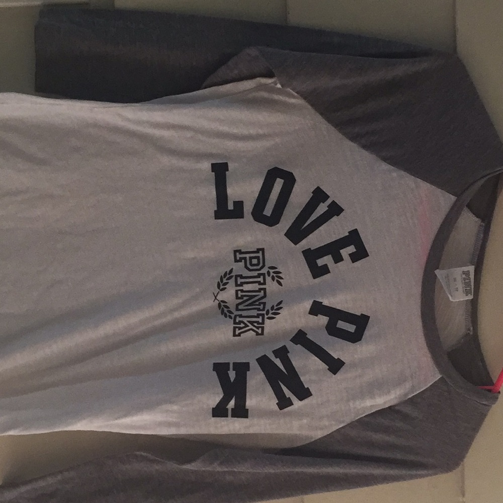 PINK three quarter sleeve shirt.